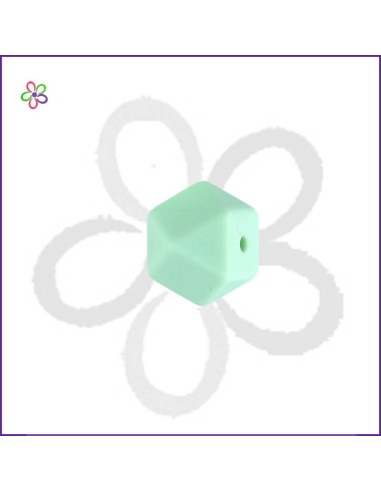Hexágono silicona verde pastel 14 mm