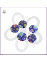Cuentas de vidrio disco azul