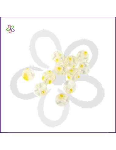 Cuentas de vidrio mil flores crema