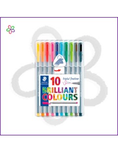 Rotuladores Staedtler triplus fineliner 10 colores