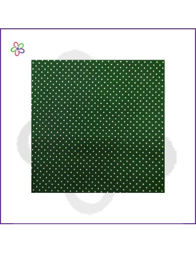 Tela algodón topitos verde Navidad