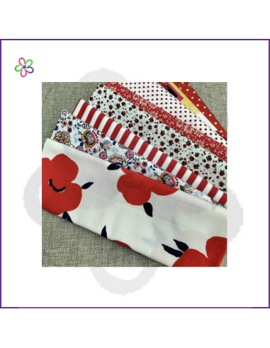Pack retales tonos rojos