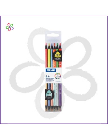 Lápices bicolor metalizados + fluor...