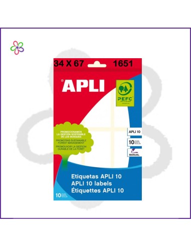 Etiquetas adhesivas Apli 34x67 (60etiq)