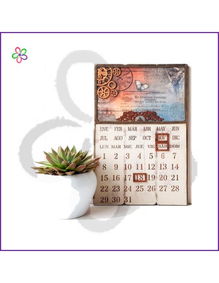 Calendario perpetuo madera