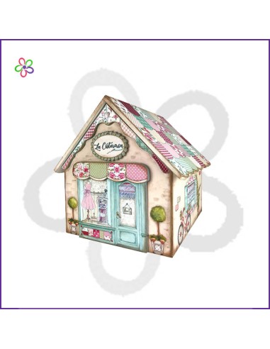 Costurero casita madera pintada