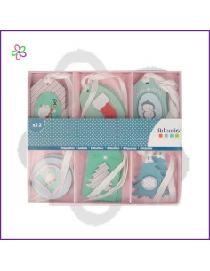 Etiquetas 3D Navidad 12 ud....