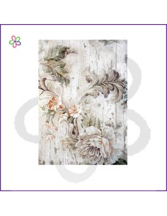Papel de arroz Flores grises
