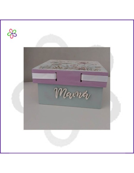 Caja de madera cuadrada "Haz que ocurra"