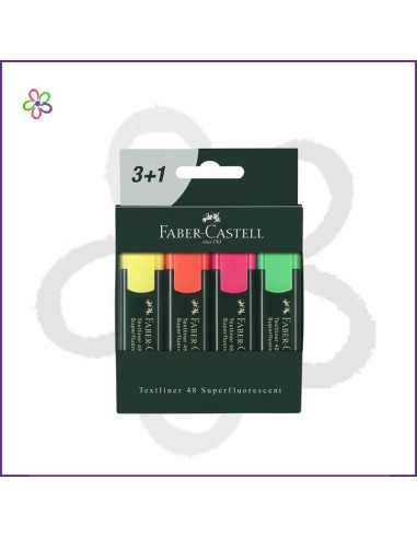 Marcadores fluorescentes Faber Castell 4 u