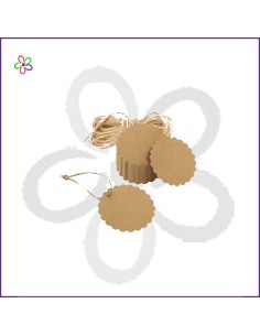 Tarjetas flor Kraft etiquetas