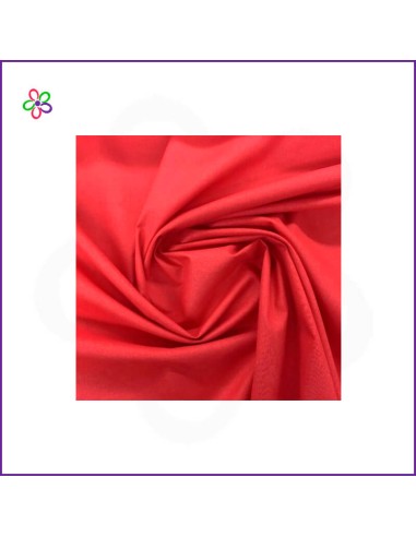 Tela algodón rojo coral