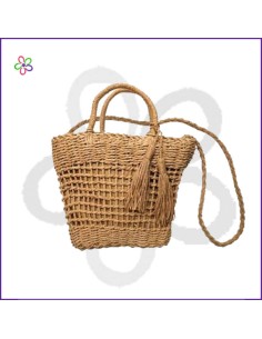 Bolso fibra natural camel...