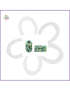 Abalorio tubo Murano verde