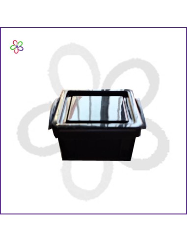 Caja de plástico con tapa mini negra